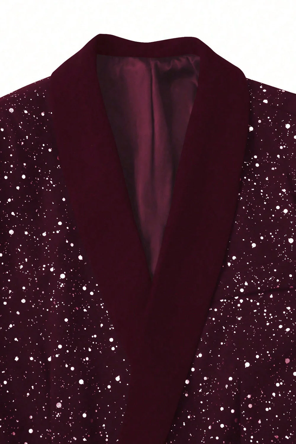 2 Piece Glitter Black Shawl Lapel Slim Fit Men's Suits - Image 8
