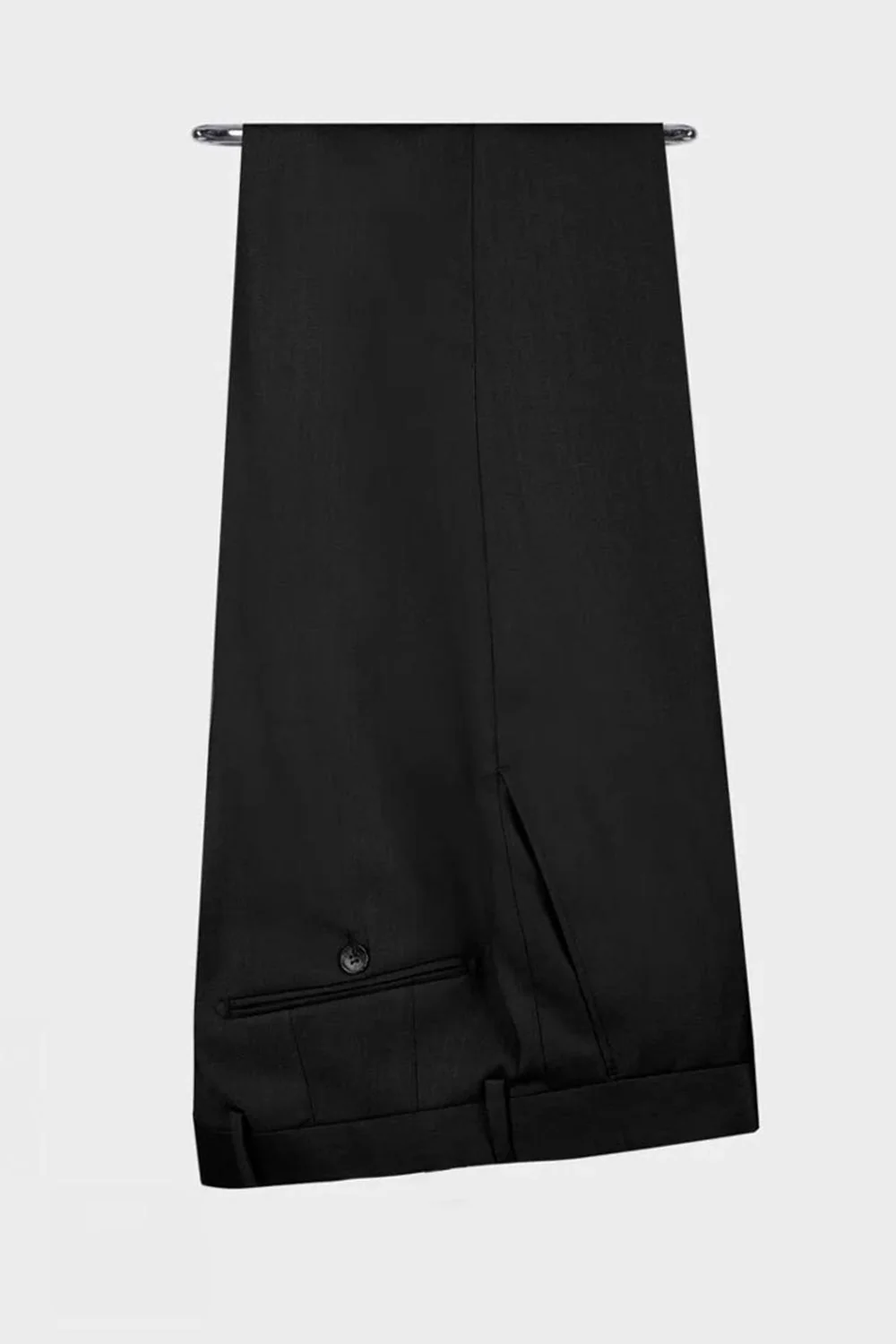 Black 2 Piece Shawl Lapel Beaded One Button Men's Suits - Image 6