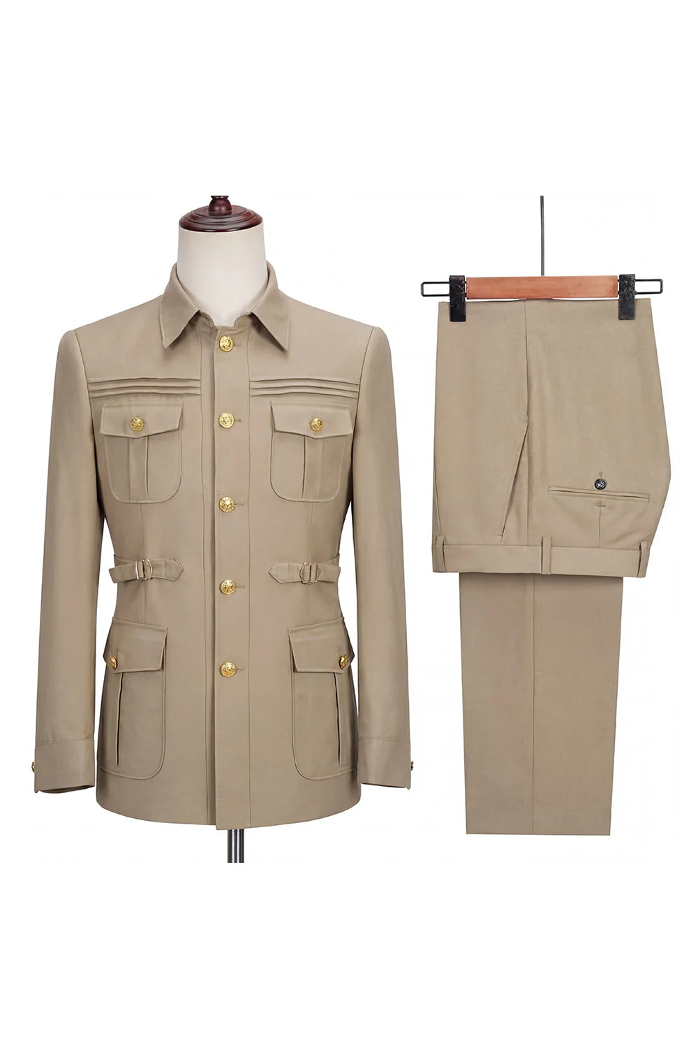 Black Single Breasted Slim Fit 2 Piece Men's Suits - Image 3
