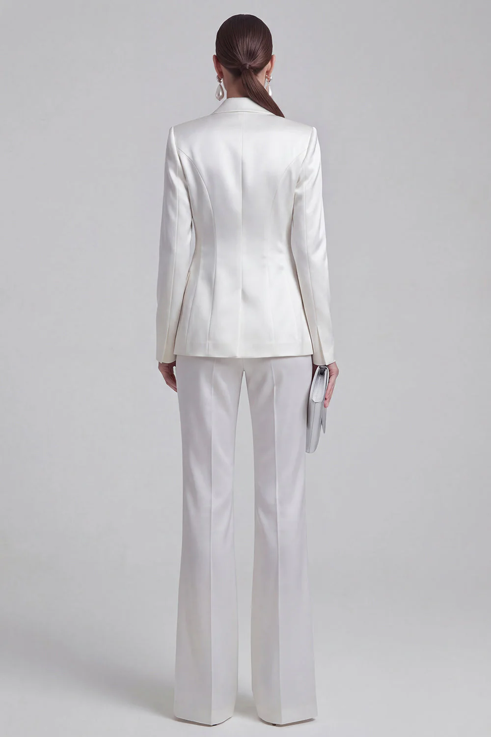 Blue 2 Piece Peak Lapel Double Breasted Women Suits - Image 10