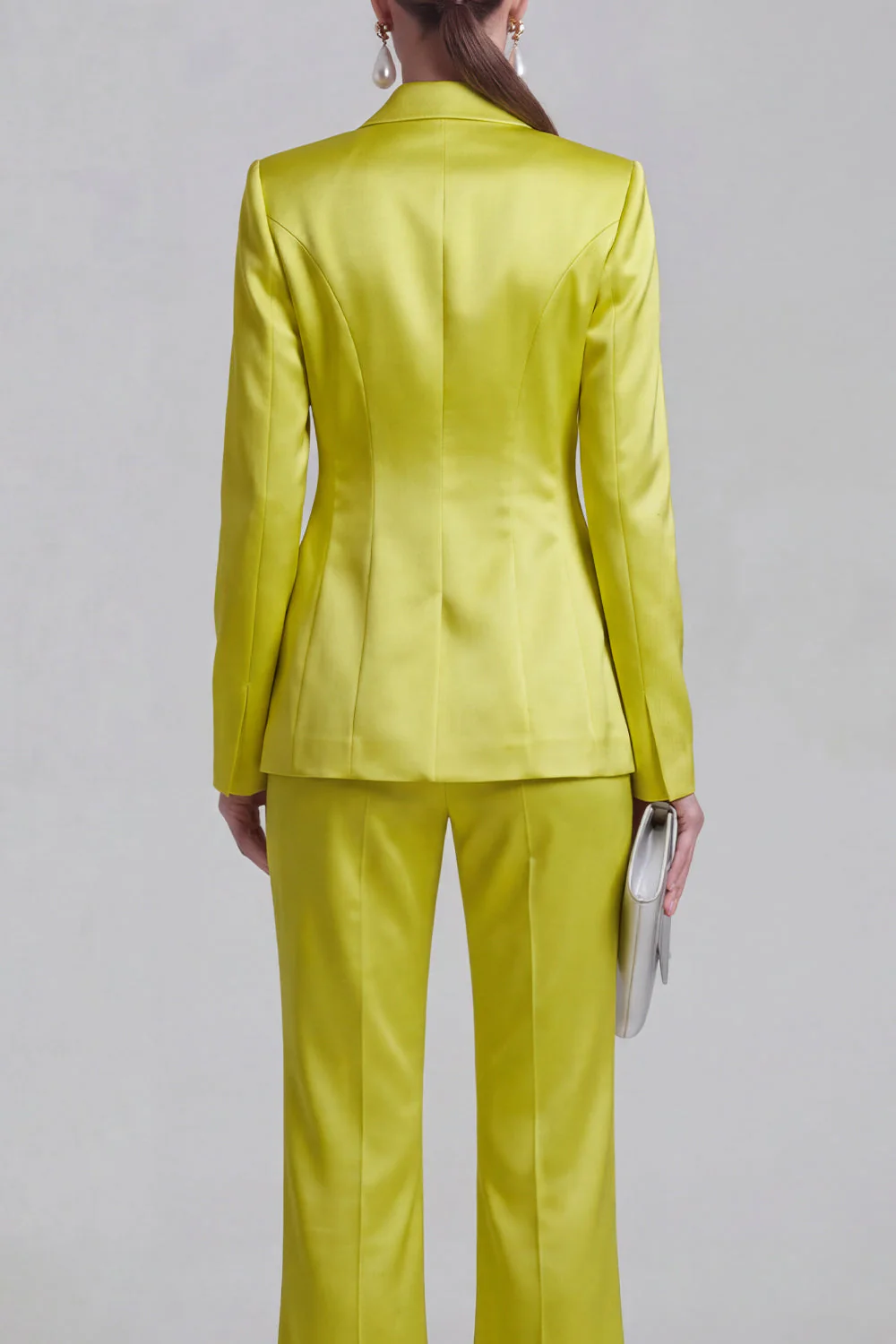 Blue 2 Piece Peak Lapel Double Breasted Women Suits - Image 16