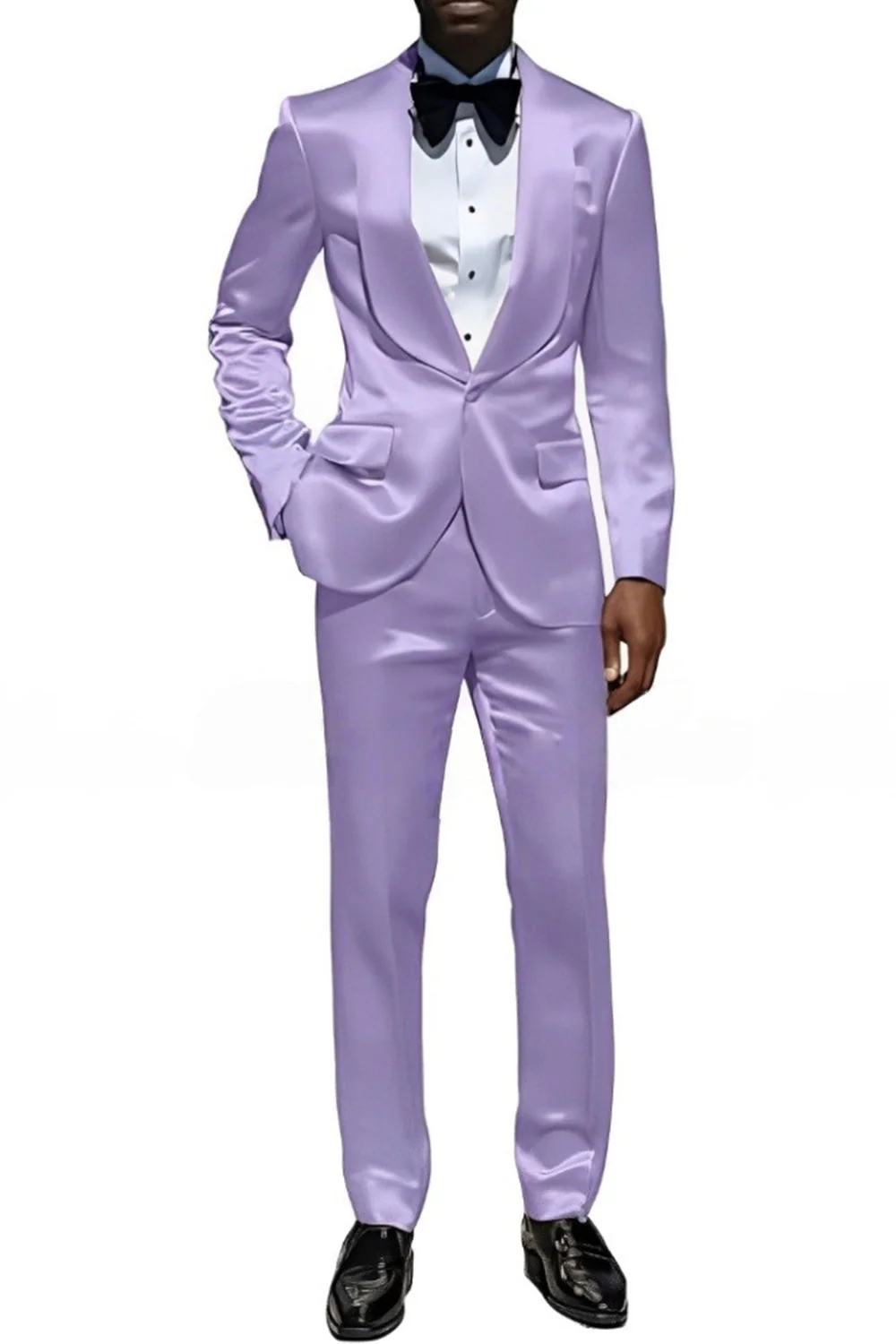 Champagne 2 Piece Shawl Lapel One Button Men's Suits - Image 10