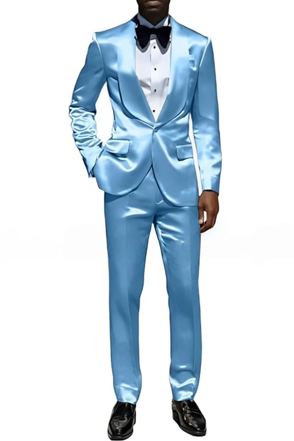 Champagne 2 Piece Shawl Lapel One Button Men's Suits - Image 11