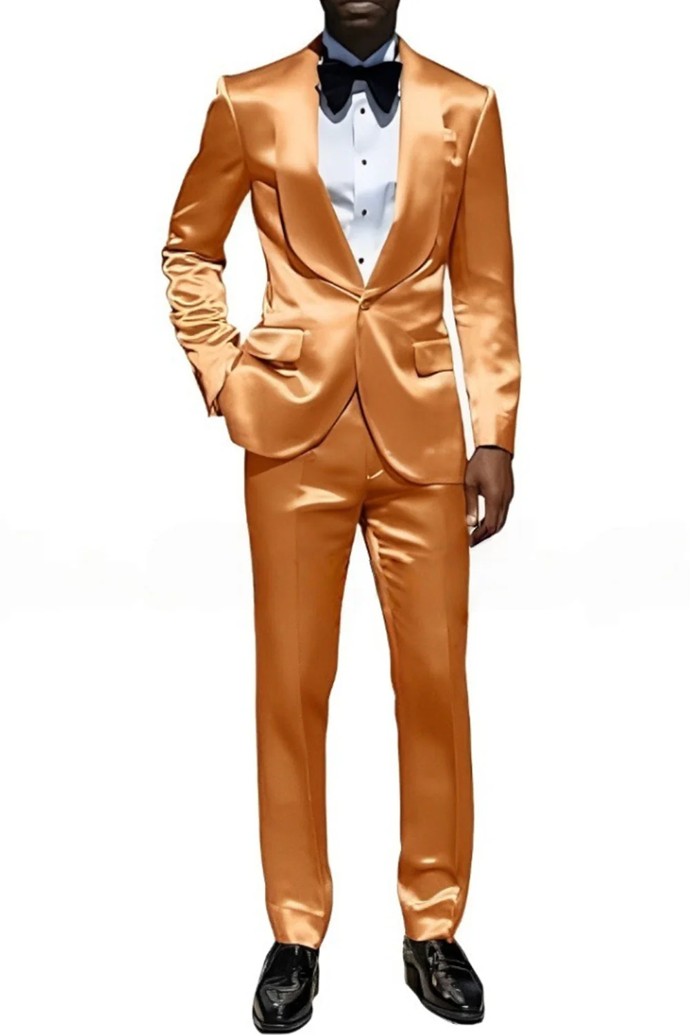 Champagne 2 Piece Shawl Lapel One Button Men's Suits - Image 13
