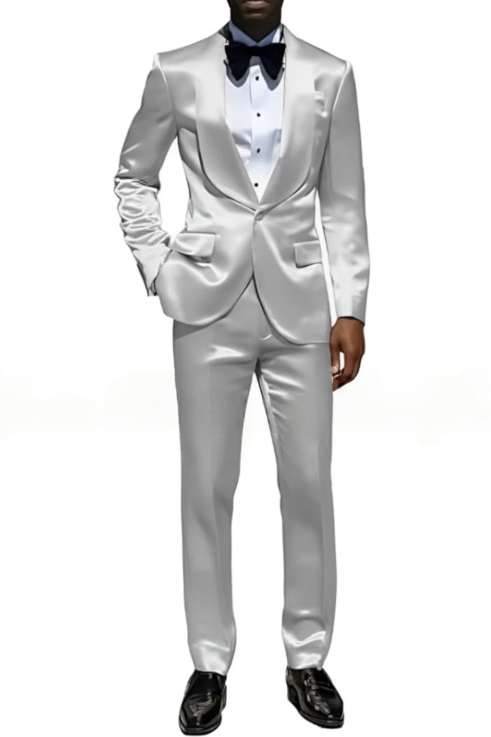Champagne 2 Piece Shawl Lapel One Button Men's Suits - Image 8