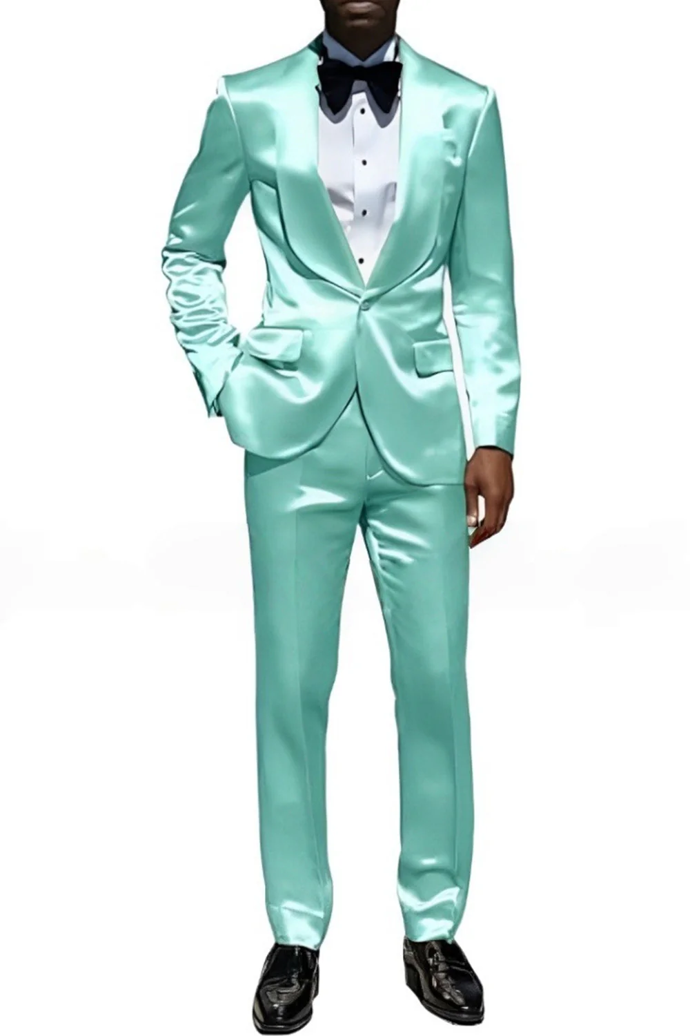 Champagne 2 Piece Shawl Lapel One Button Men's Suits - Image 9