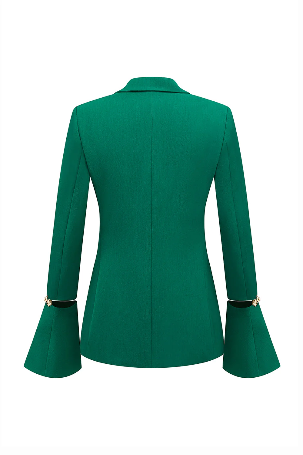 2-Piece Dark Green Double Breasted Peak Lapel Prom Suits with Flare Sleeves - Image 6