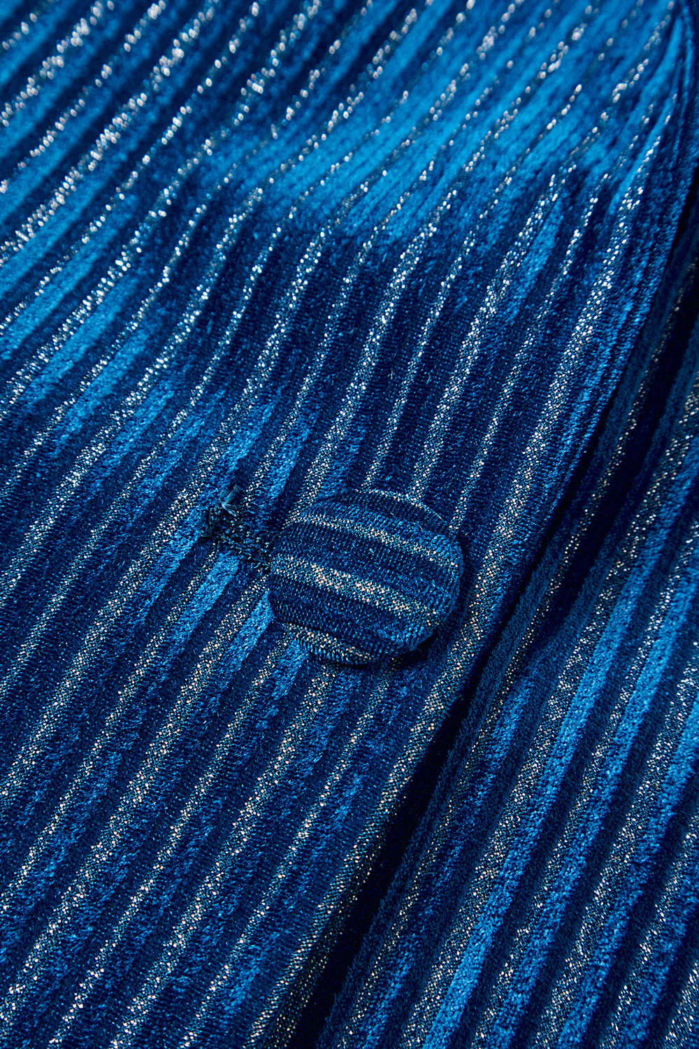 2-Piece Ink Blue Velvet Striped Women Prom Suits - Image 8