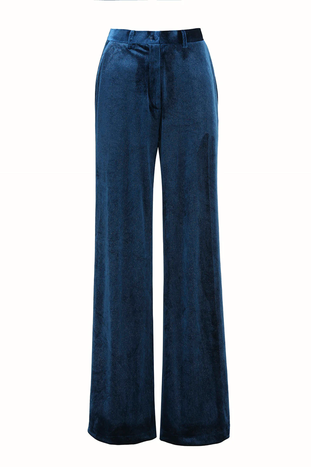 2-Piece Peacock Blue Velvet Notched Lapel Women's Suits - Image 7