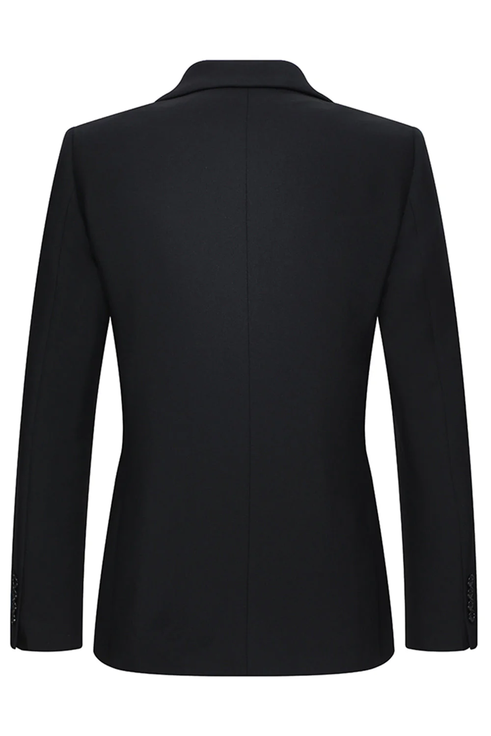 2 Piece Peak Lapel Slim Fit Black Men's Suits - Image 3