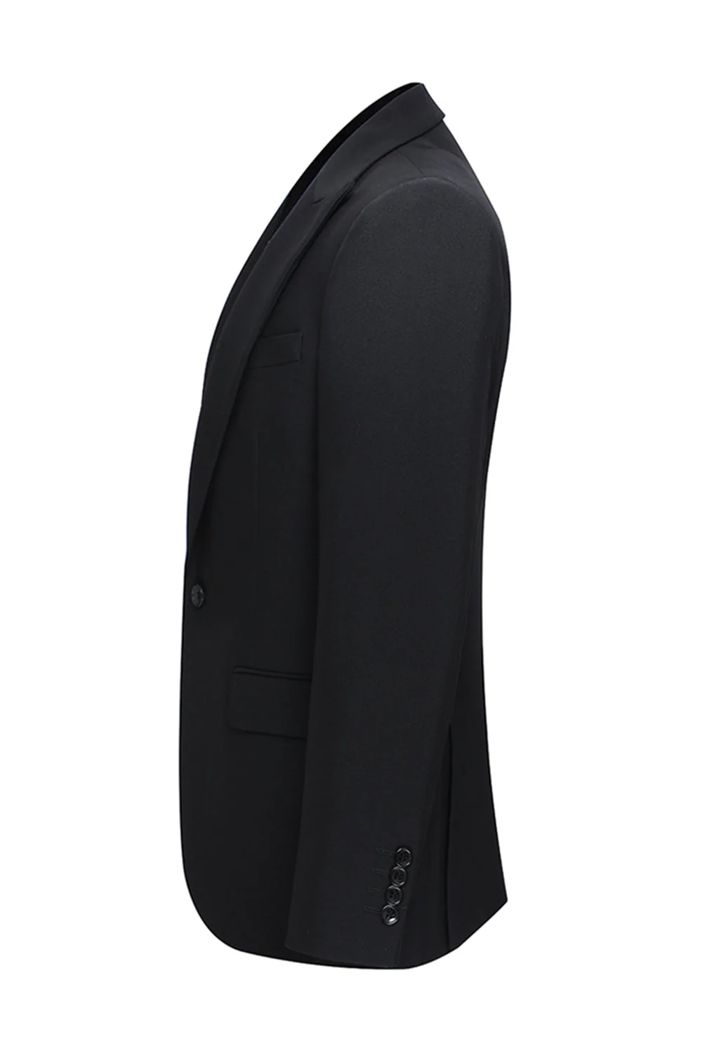 2 Piece Peak Lapel Slim Fit Black Men's Suits - Image 4