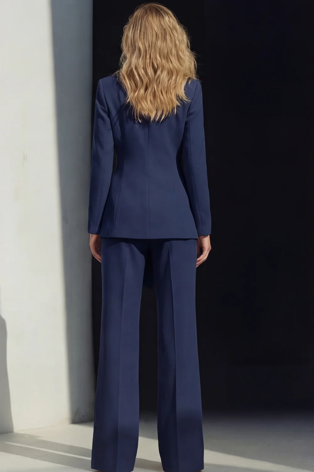 2 Piece Pink Peak Lapel Women's Work Suits with Sash - Image 20
