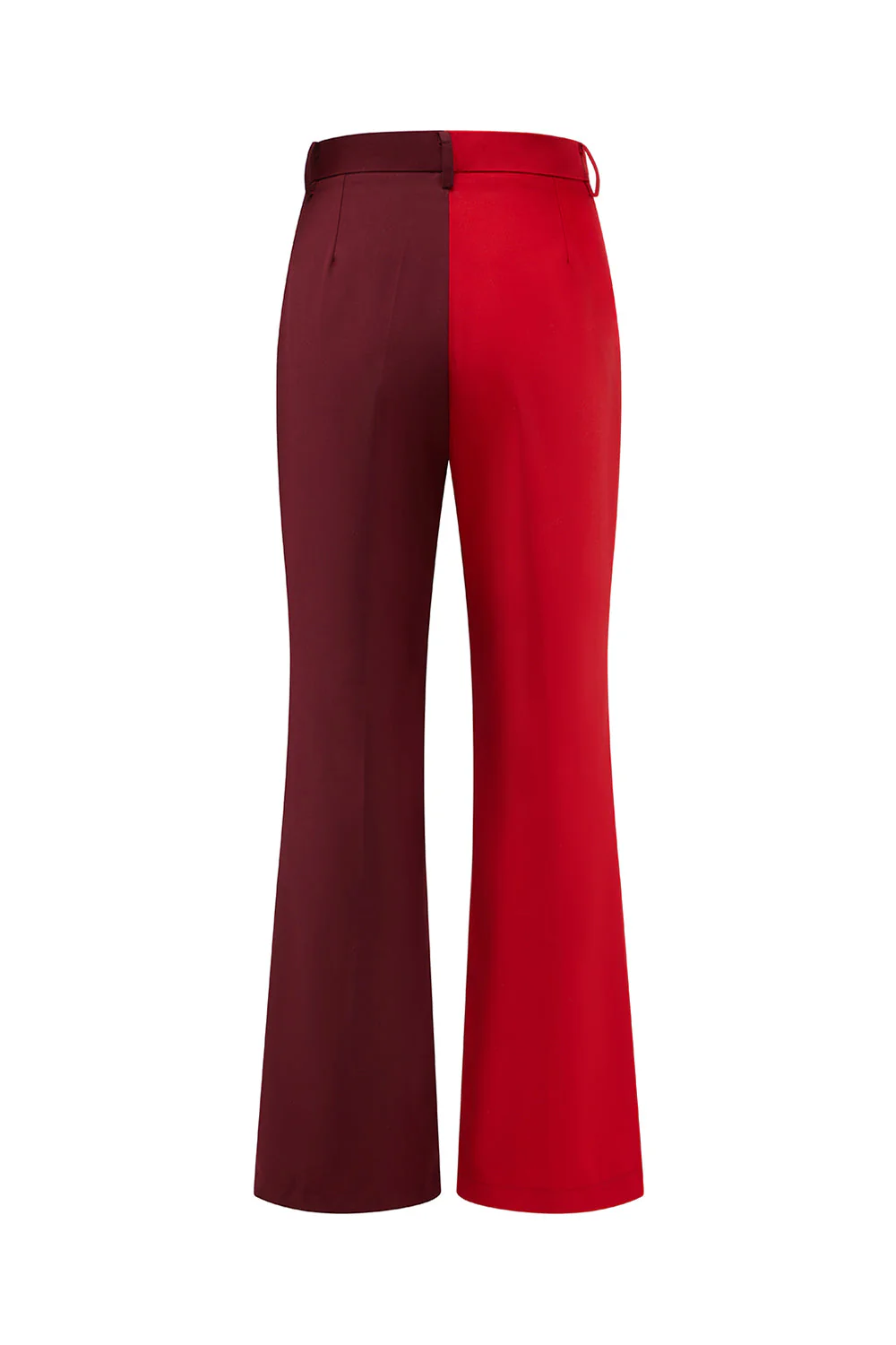 2-Piece Red Patchwork Notched Lapel Women Prom Suits with Belt - Image 6
