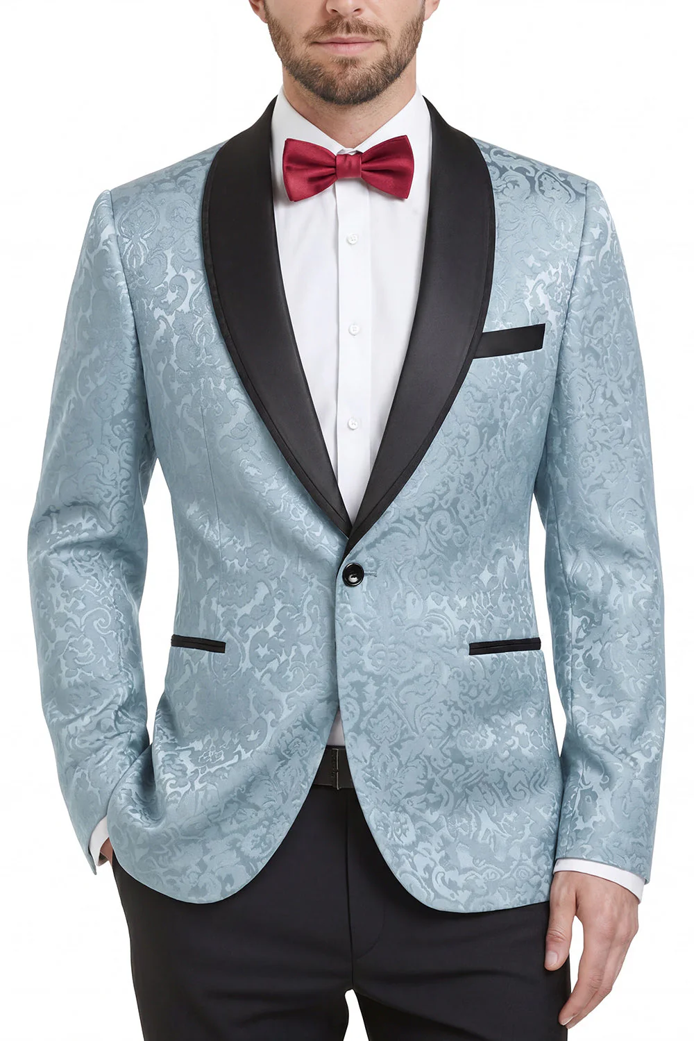 2 Piece Royal Blue Shawl Lapel One Button Men's Suits - Image 8