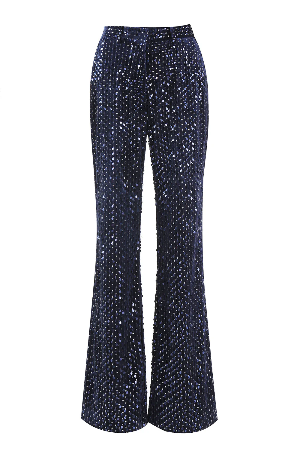 2 Piece Sequin Peak Lapel Double Breasted Navy Women's Prom Suit - Image 7