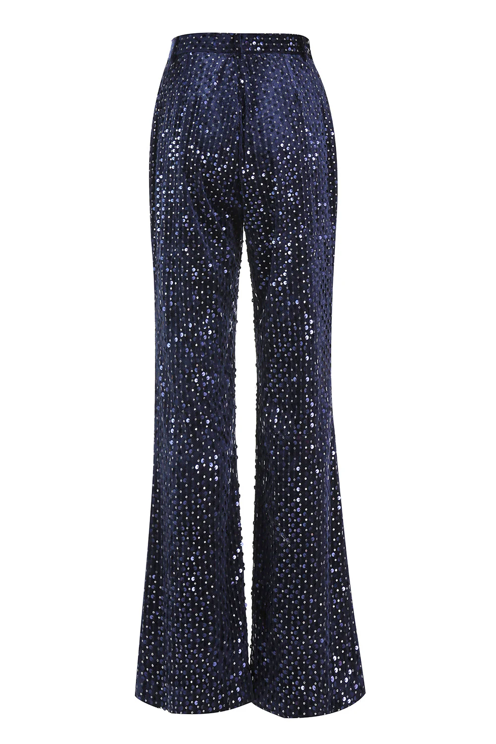 2 Piece Sequin Peak Lapel Double Breasted Navy Women's Prom Suit - Image 9