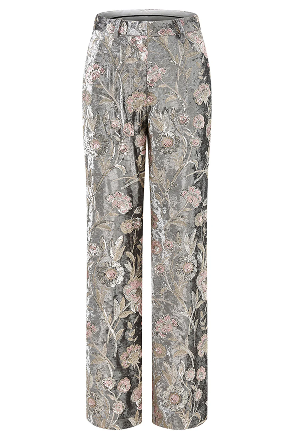 2-Piece Sparkly Grey Peak Lapel Women Suits - Image 7