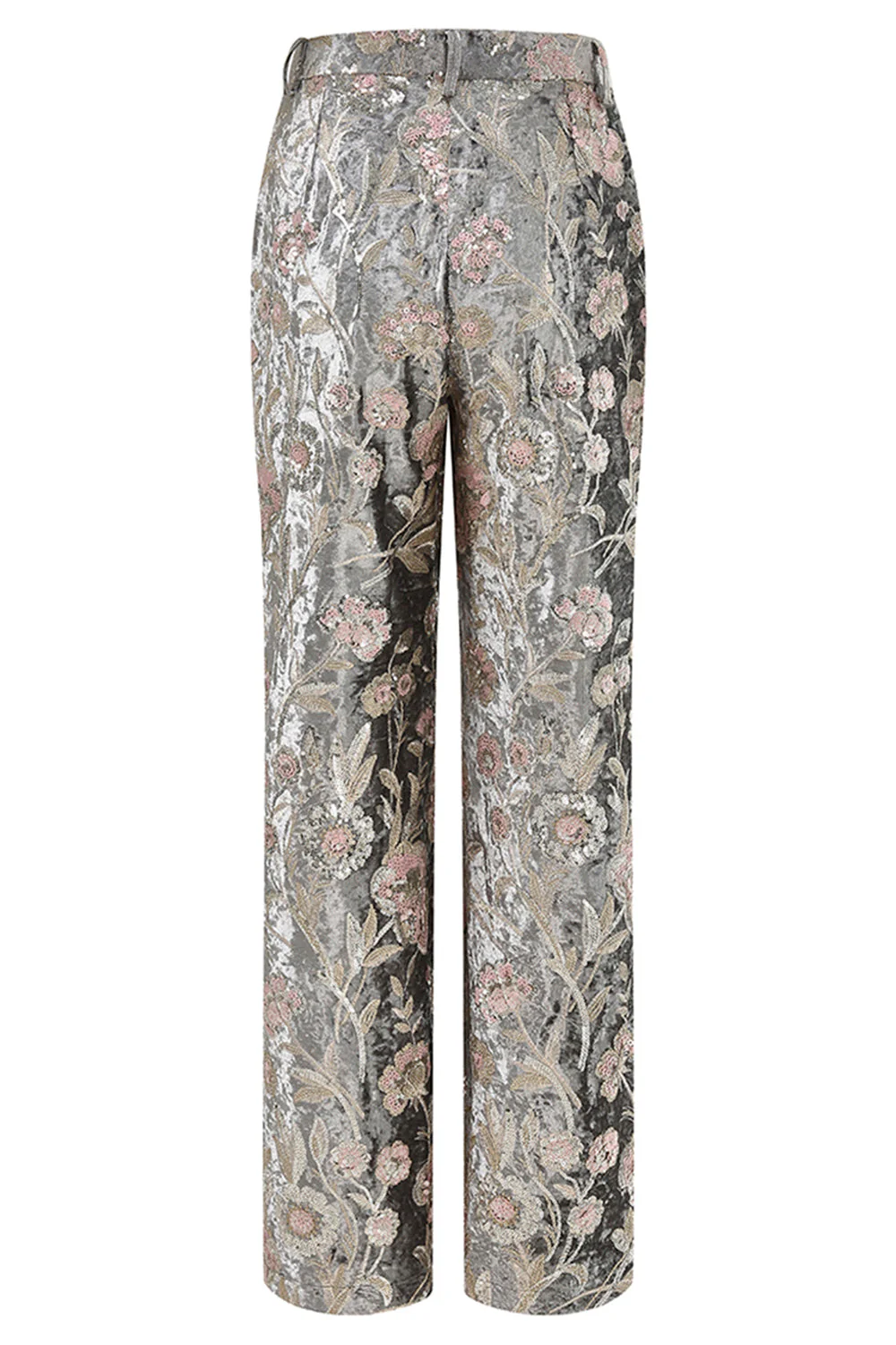 2-Piece Sparkly Grey Peak Lapel Women Suits - Image 8