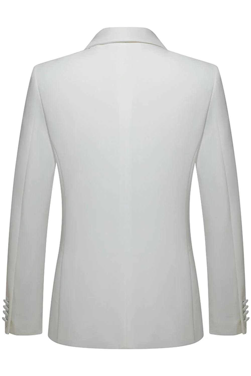 2 Piece White Shawl Lapel Men's Wedding Suits - Image 3