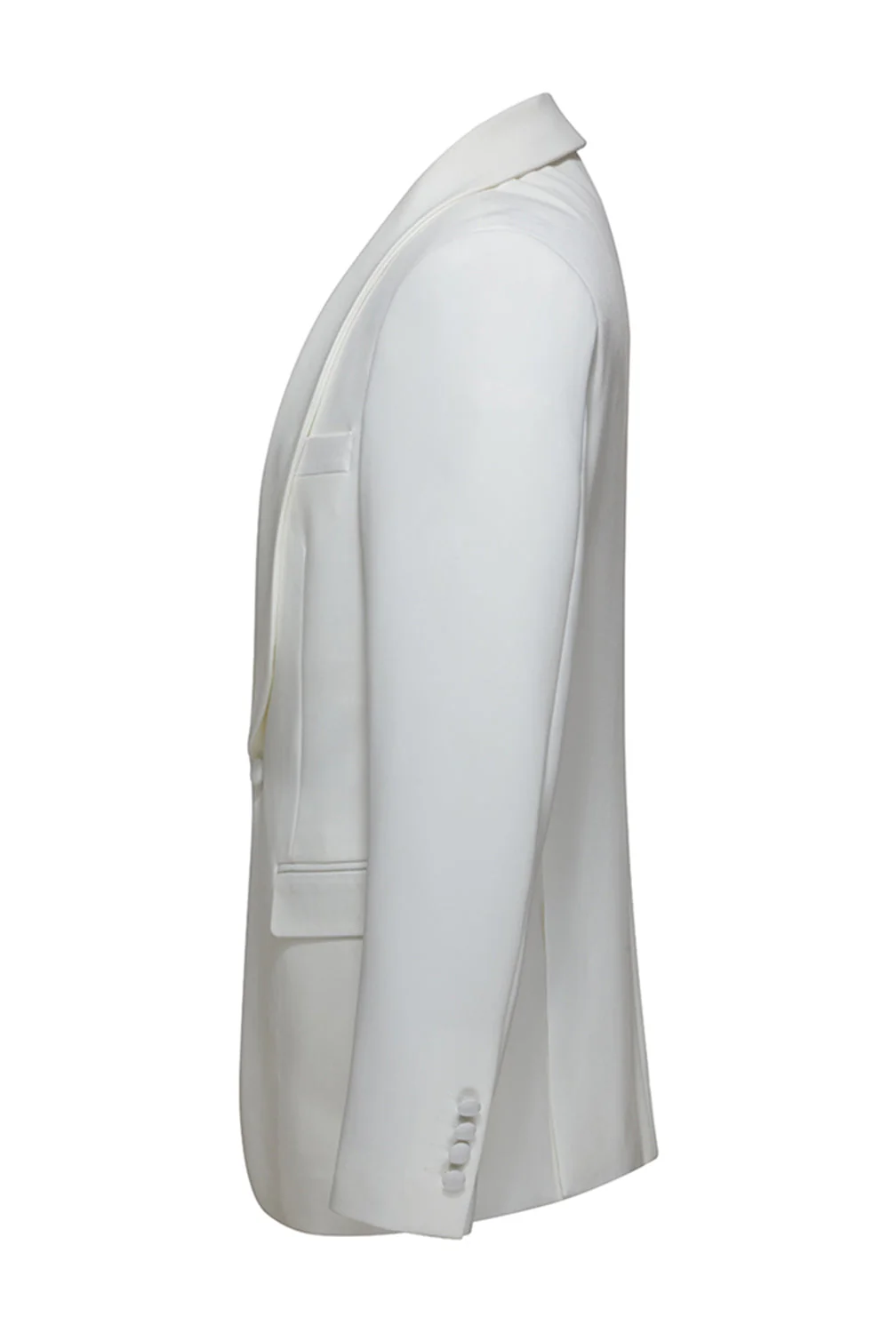 2 Piece White Shawl Lapel Men's Wedding Suits - Image 4