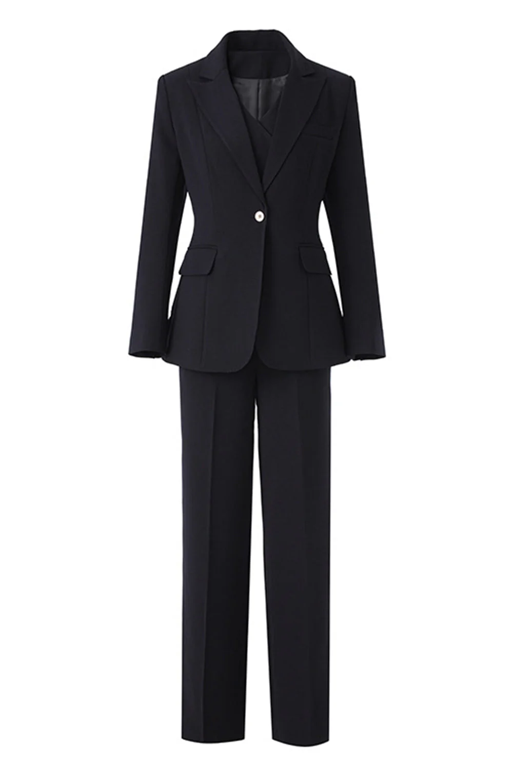 3-Piece Black One Button Women's Prom Suits - Image 4