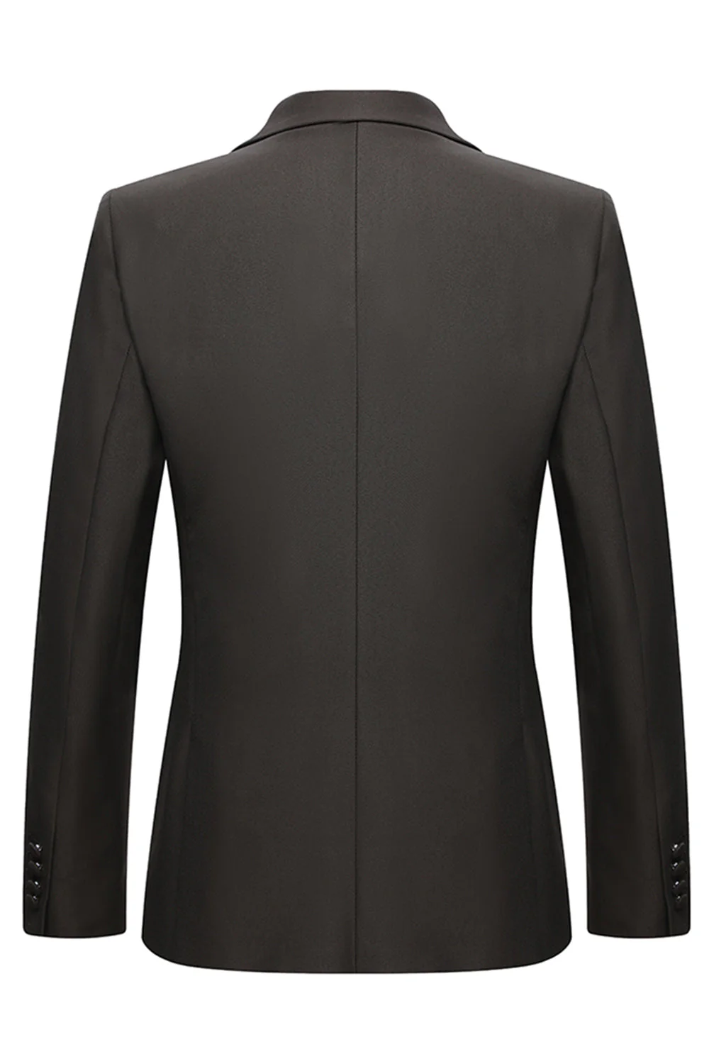 3 Piece Notched Lapel One Button Coffee Men's Suits - Image 3