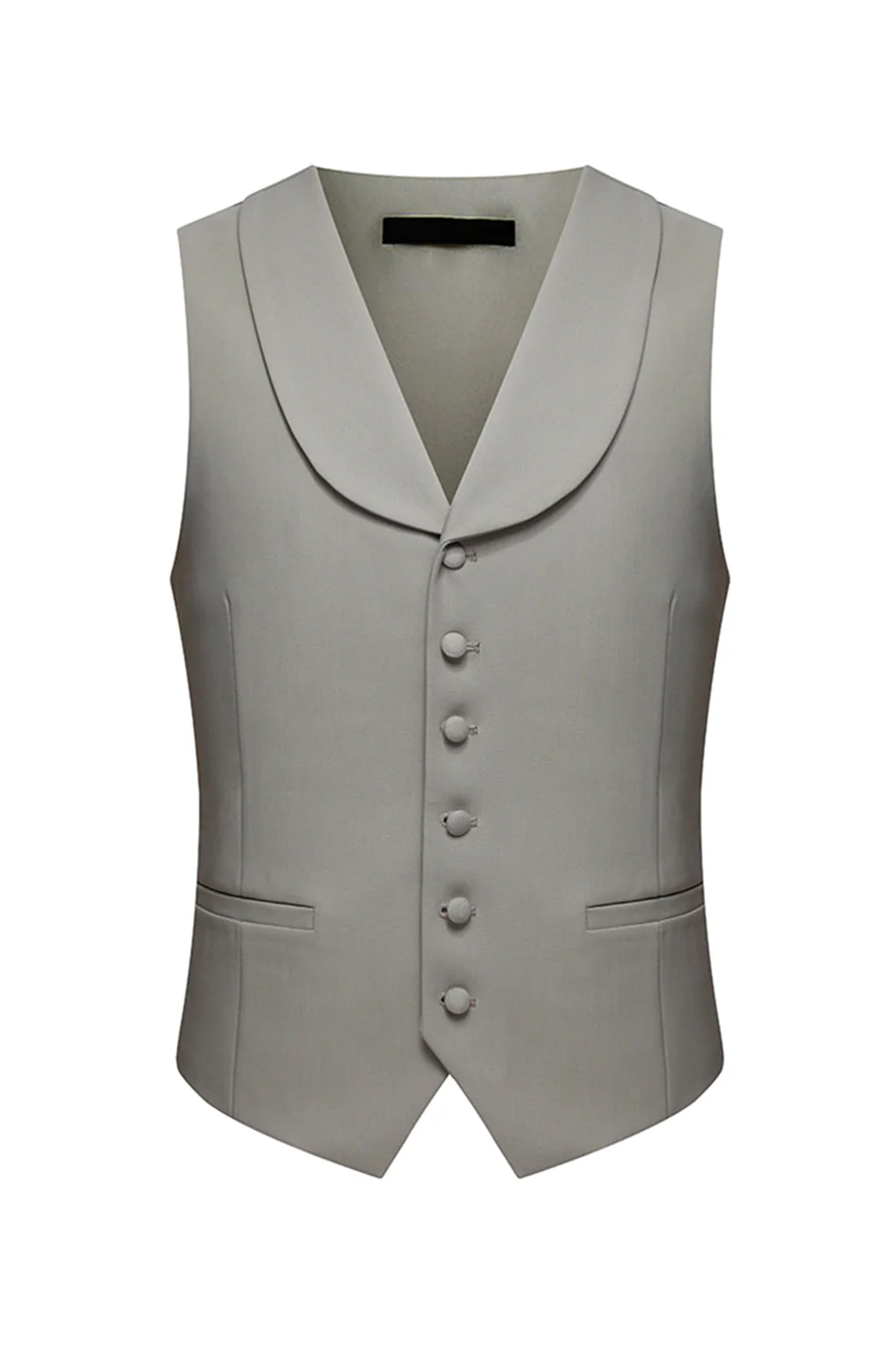 3 Piece Notched Lapel One Button Coffee Men's Suits - Image 5