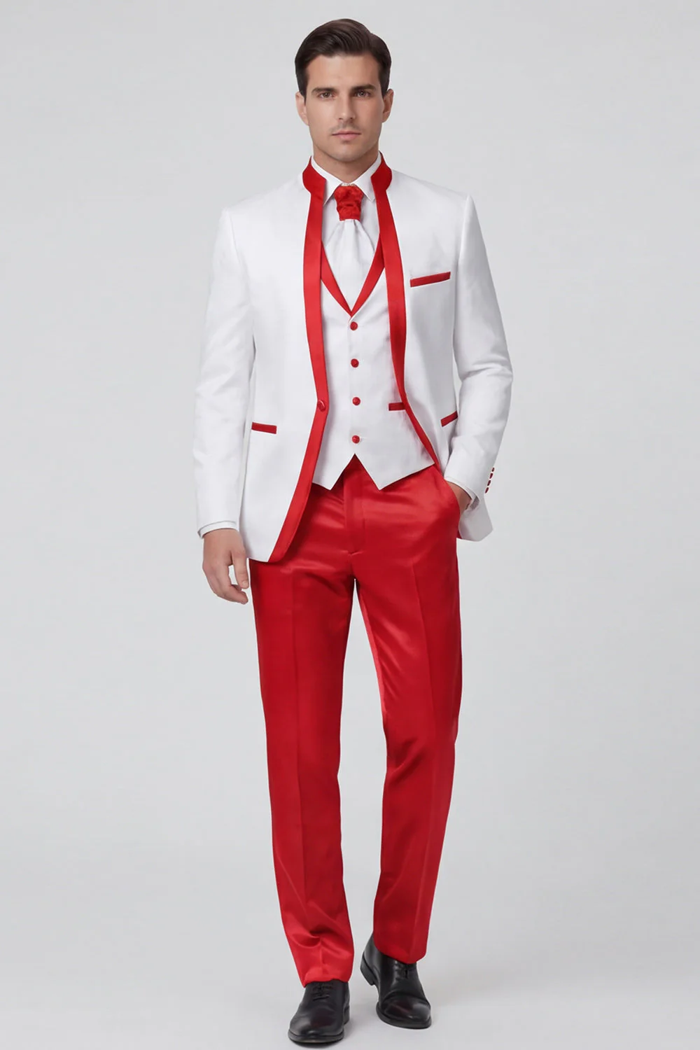Royal Blue 3 Piece One Button Men's Suits - Image 10