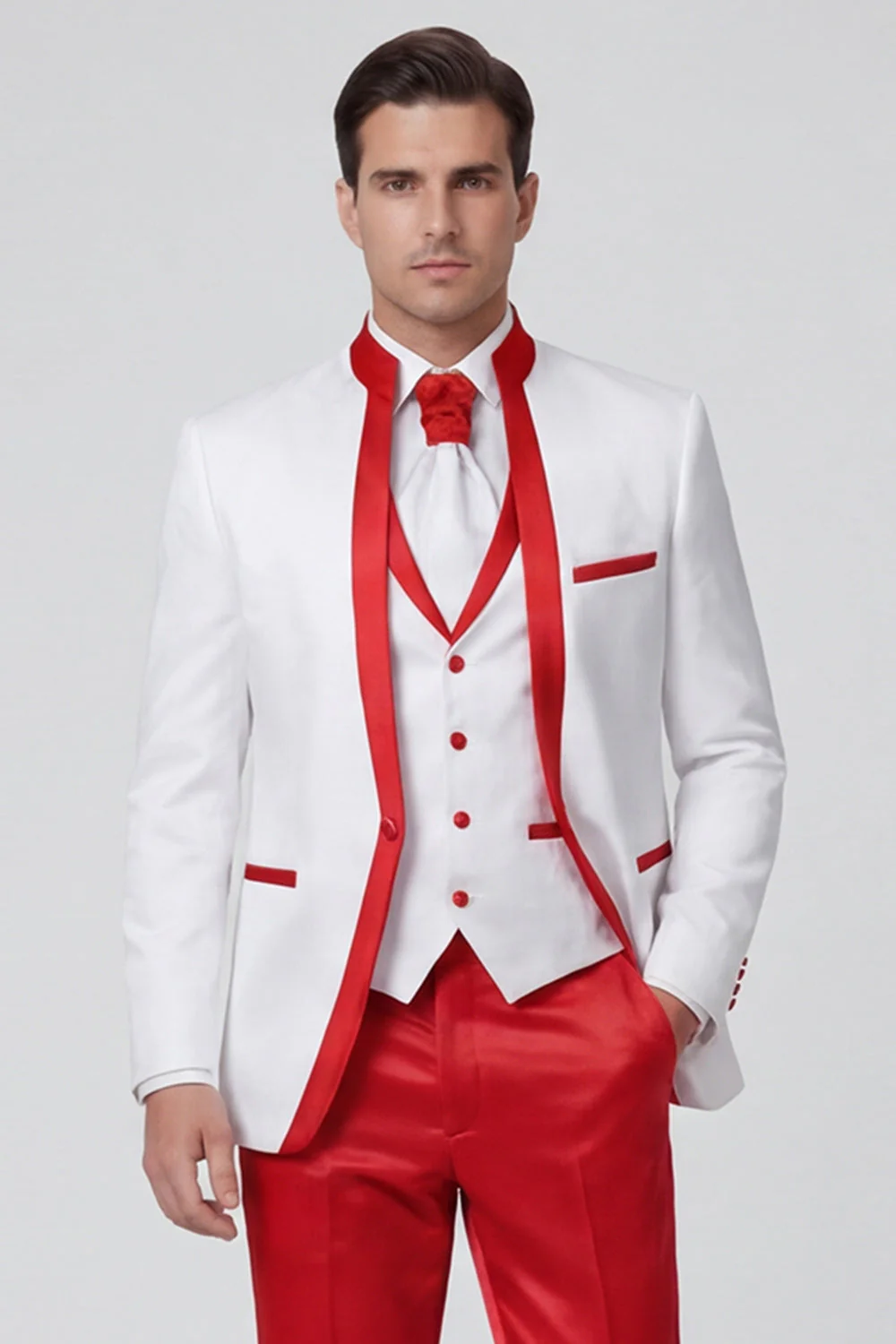 Royal Blue 3 Piece One Button Men's Suits - Image 11