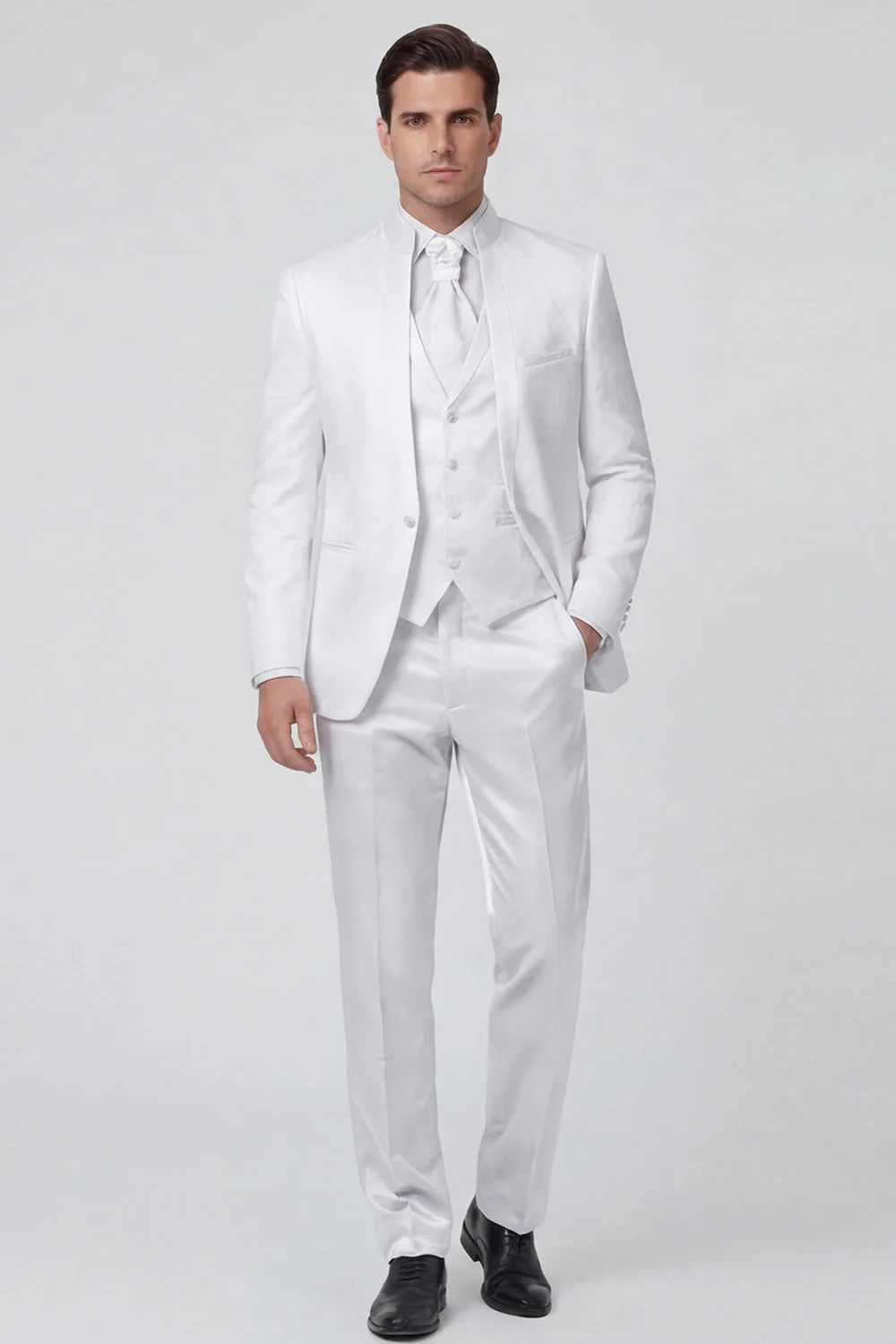 Royal Blue 3 Piece One Button Men's Suits - Image 12