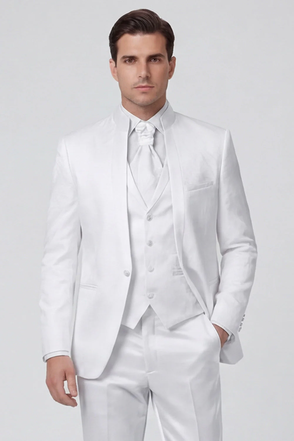 Royal Blue 3 Piece One Button Men's Suits - Image 13