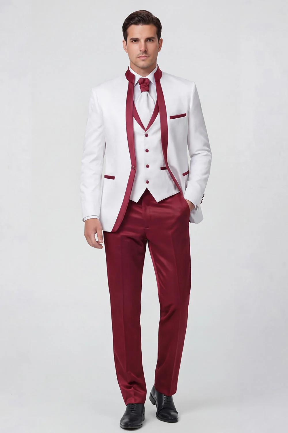 Royal Blue 3 Piece One Button Men's Suits - Image 4