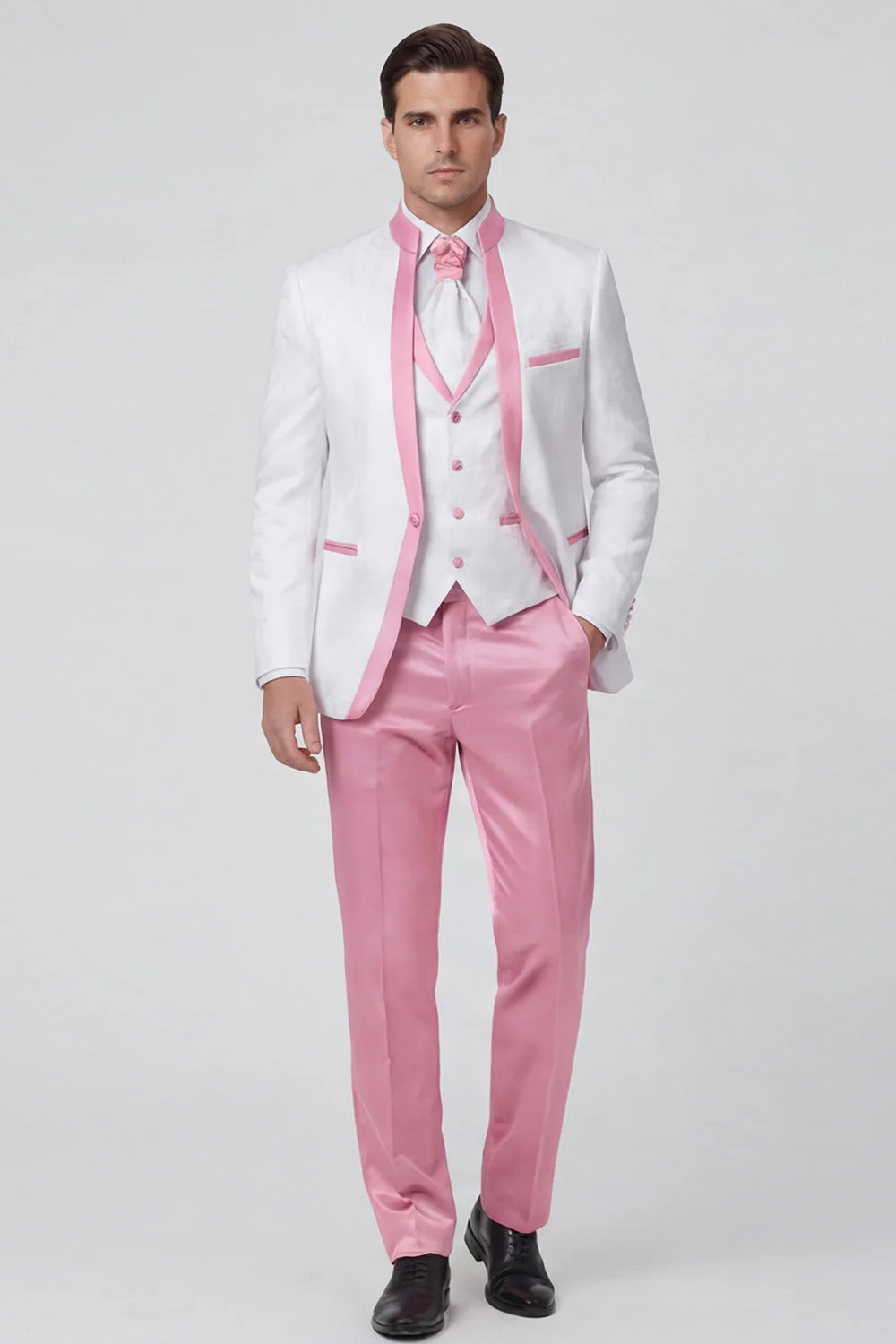 Royal Blue 3 Piece One Button Men's Suits - Image 6