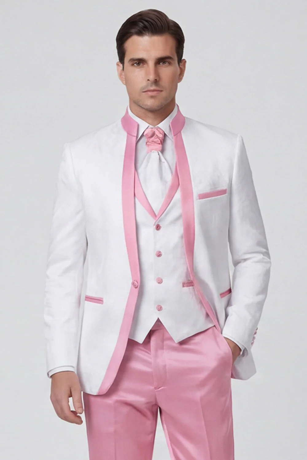Royal Blue 3 Piece One Button Men's Suits - Image 7