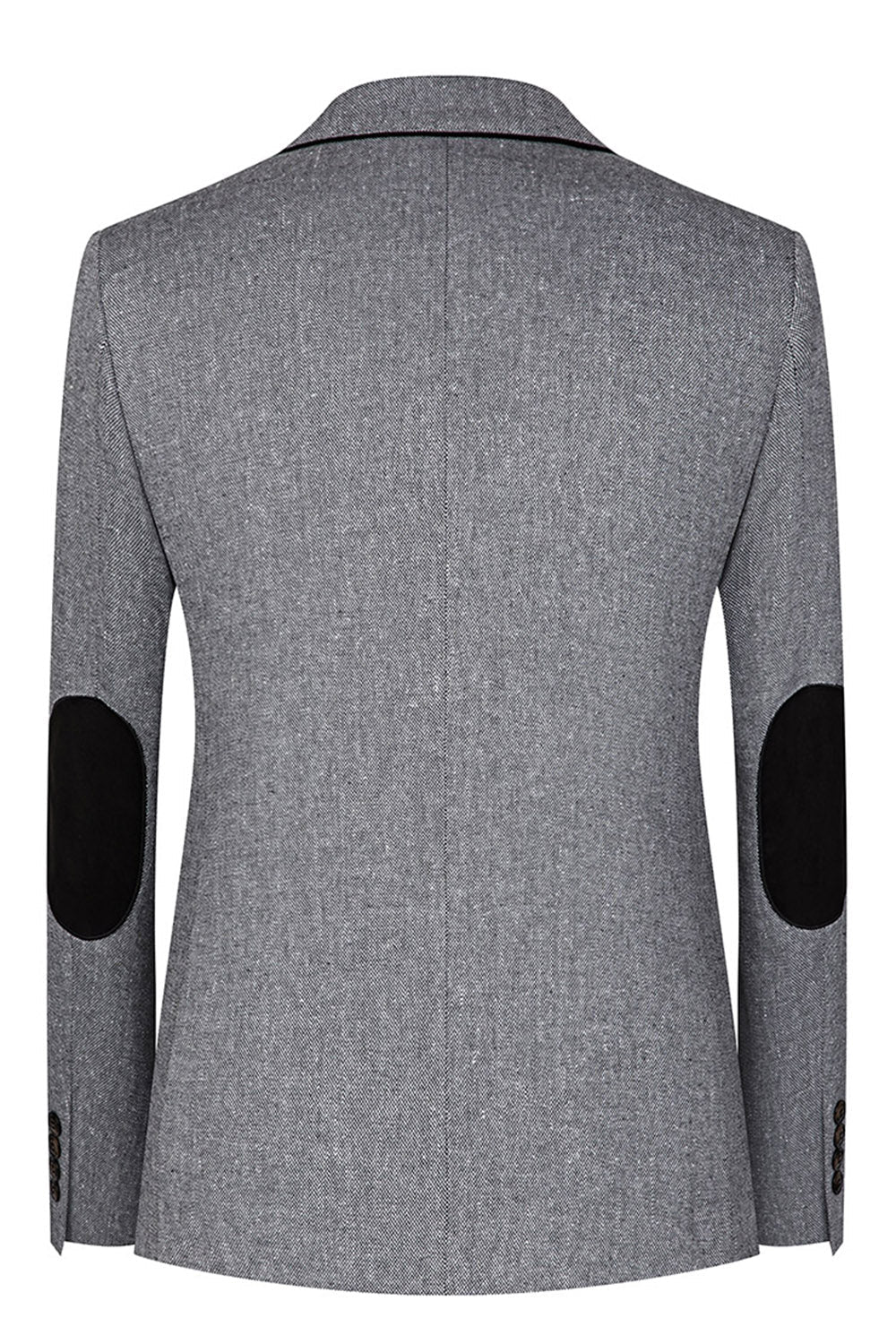 3 Piece Slim Fit Notched Lapel Men's Grey Suits - Image 3