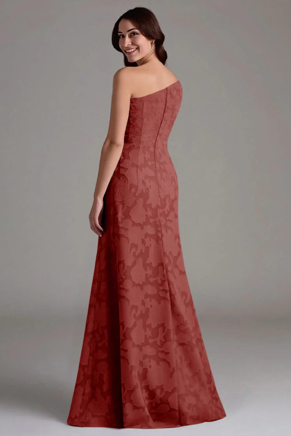A-Line One Shoulder Ruched Eucalyptus Bridesmaid Dress - Image 16