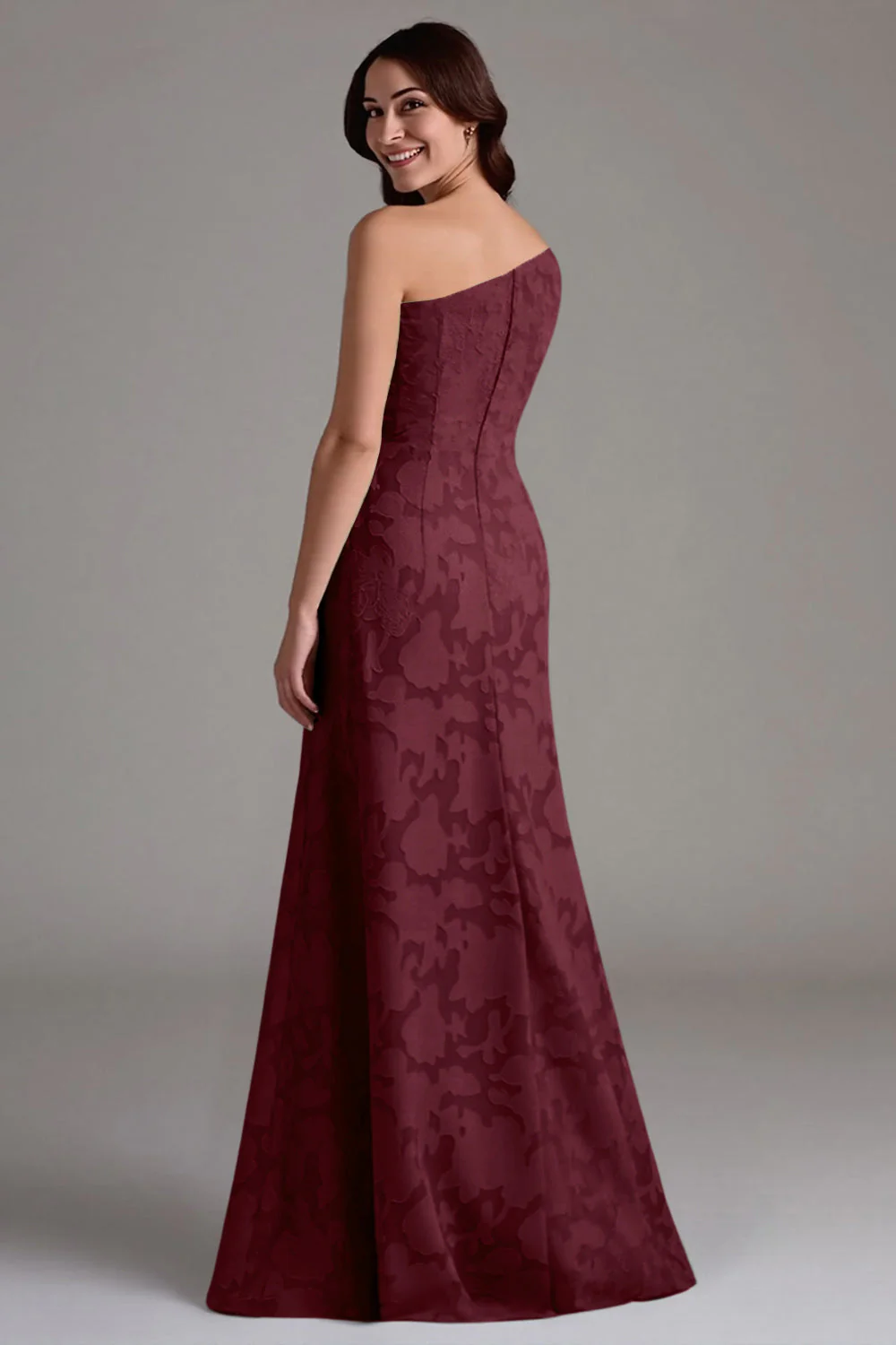 A-Line One Shoulder Ruched Eucalyptus Bridesmaid Dress - Image 8
