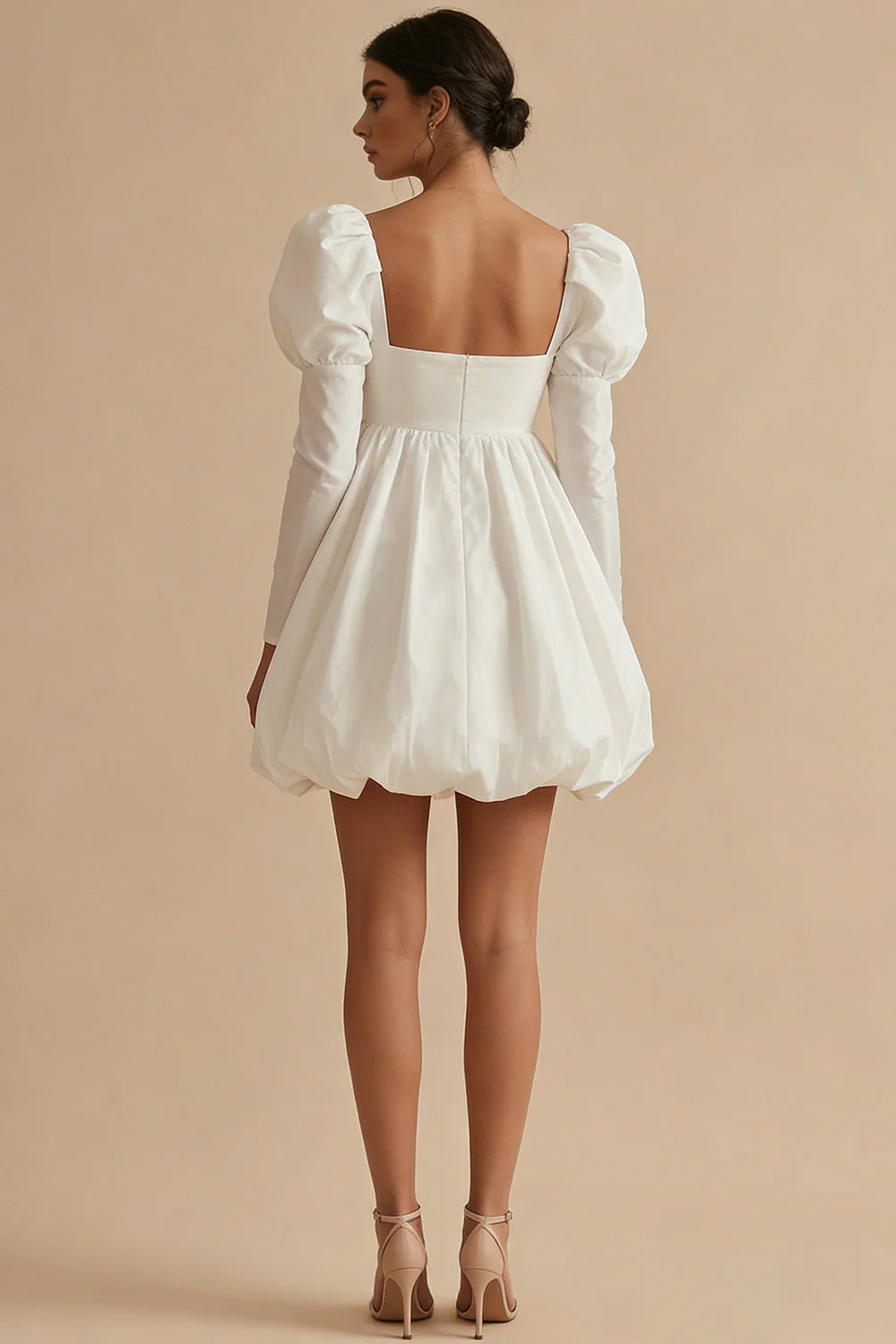 A-Line Square Neck Long Sleeves Graduation Dress - Image 2