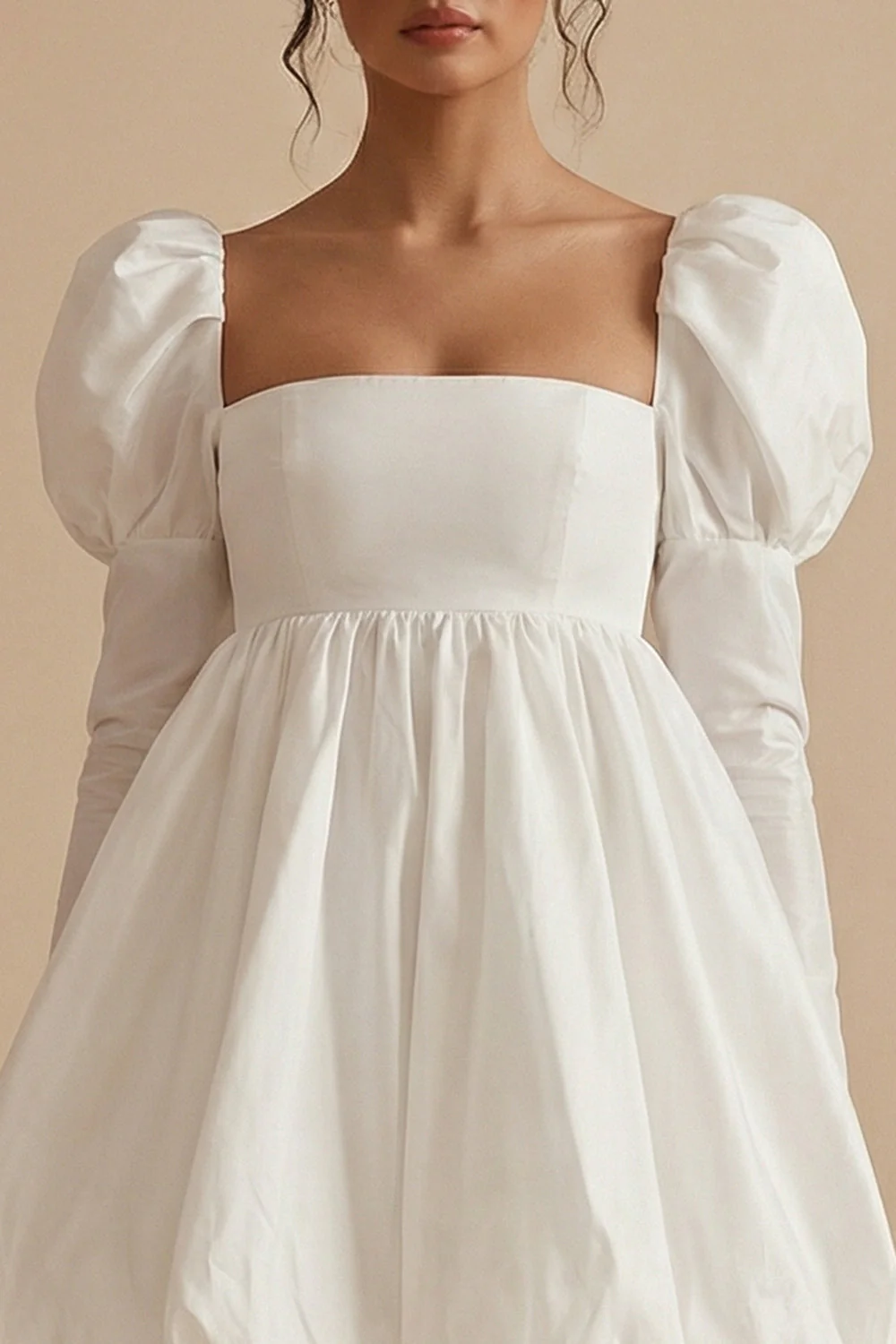 A-Line Square Neck Long Sleeves Graduation Dress - Image 4