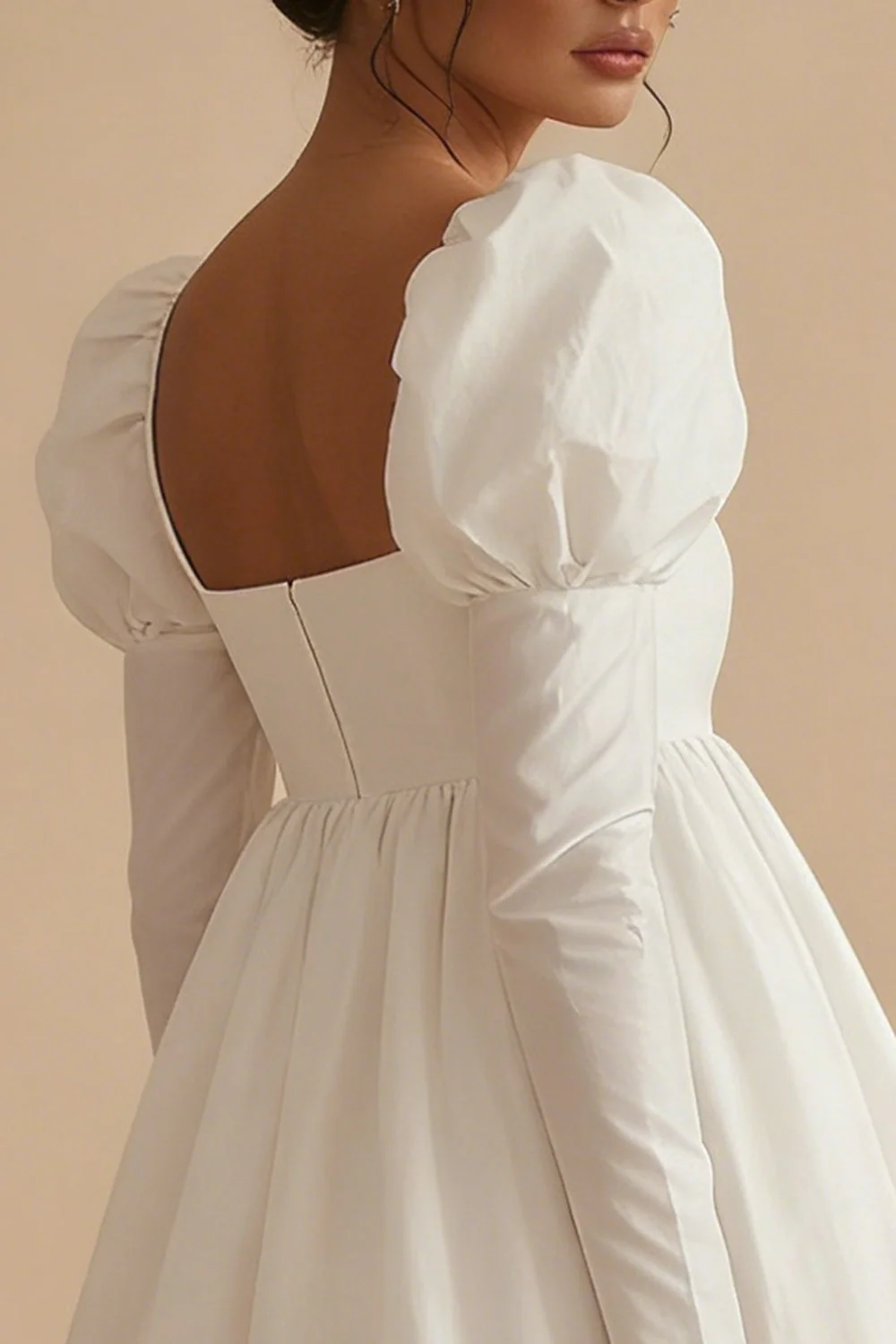 A-Line Square Neck Long Sleeves Graduation Dress - Image 6
