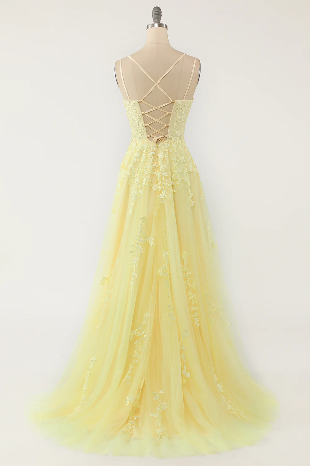 Appliques PurpleTulle Prom Dress - Image 15