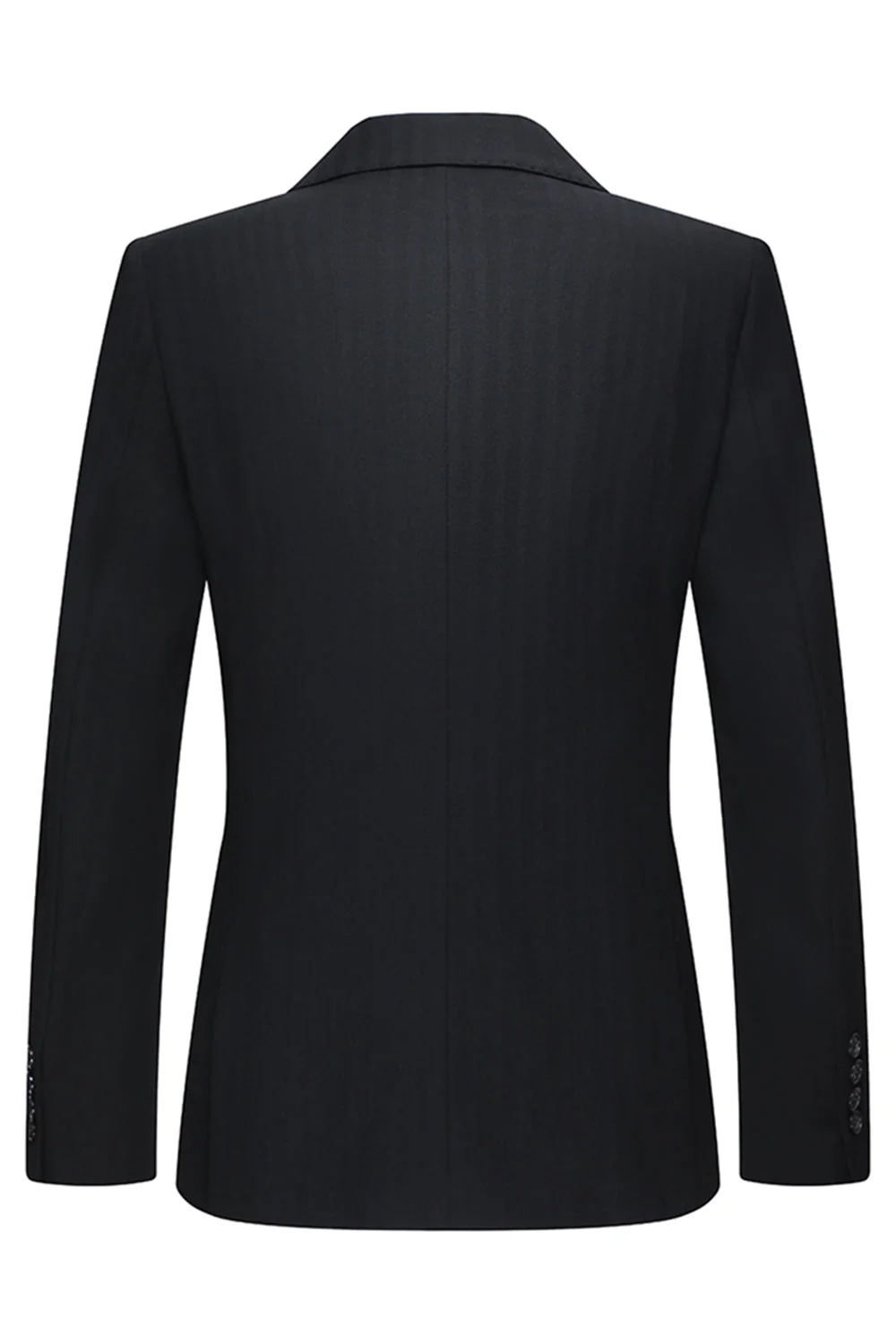 Black 3 Piece Peak Lapel Double Breasted Men's Business Suits - Image 3