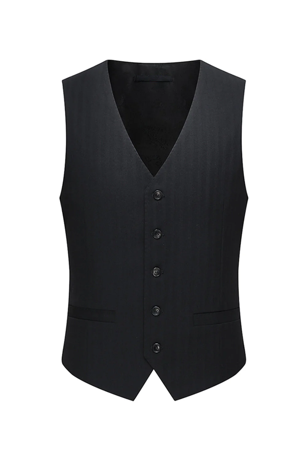 Black 3 Piece Peak Lapel Double Breasted Men's Business Suits - Image 5