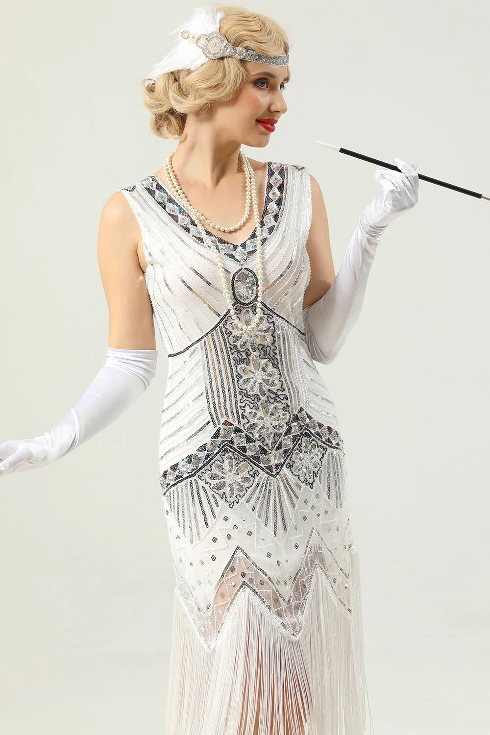 Black and Gold Sequin 1920s Dress - Image 9