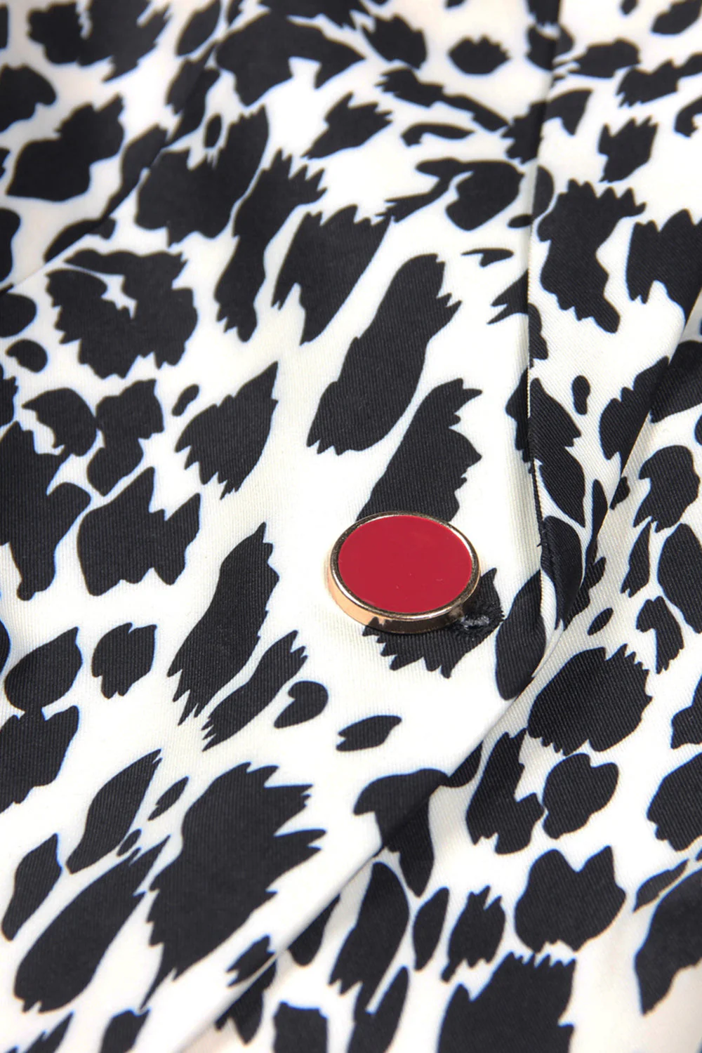 Black and White Leapard Pattern Peak Lapel One Button Women Blazer - Image 5