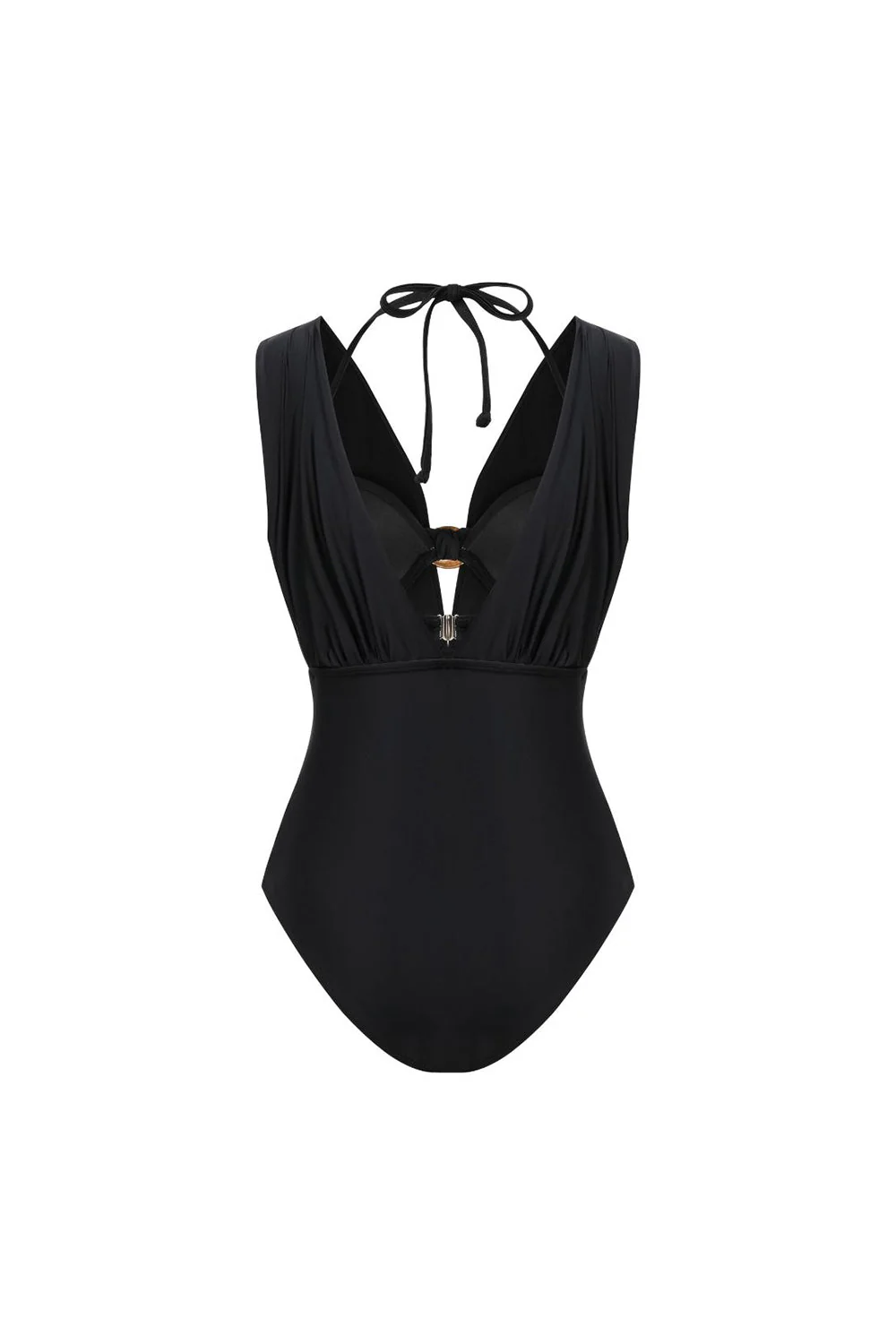 Black Convertible 3 Piece Halter Swimsuit with Cover Up - Image 5