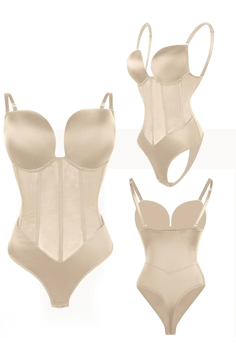 Black Corset Tummy Control Butt Lifting Bodysuit Shapewear - Image 4