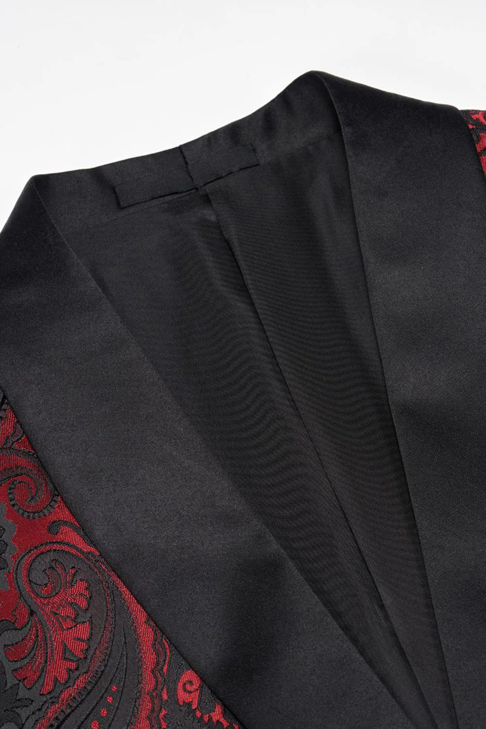 Black Jacquard Shawl Lapel Single Breasted Men's Blazer with Bowtie - Image 6