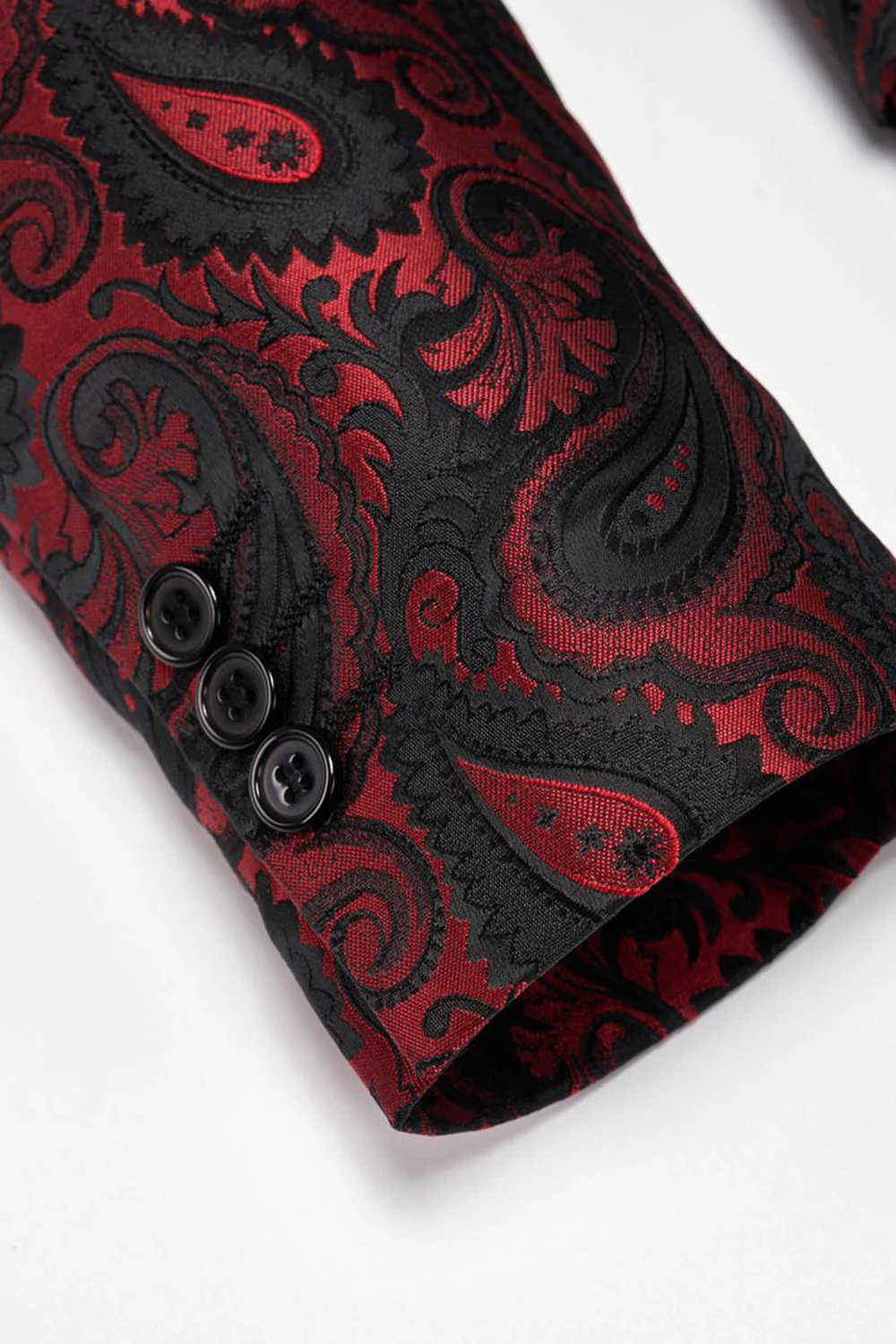 Black Jacquard Shawl Lapel Single Breasted Men's Blazer with Bowtie - Image 8