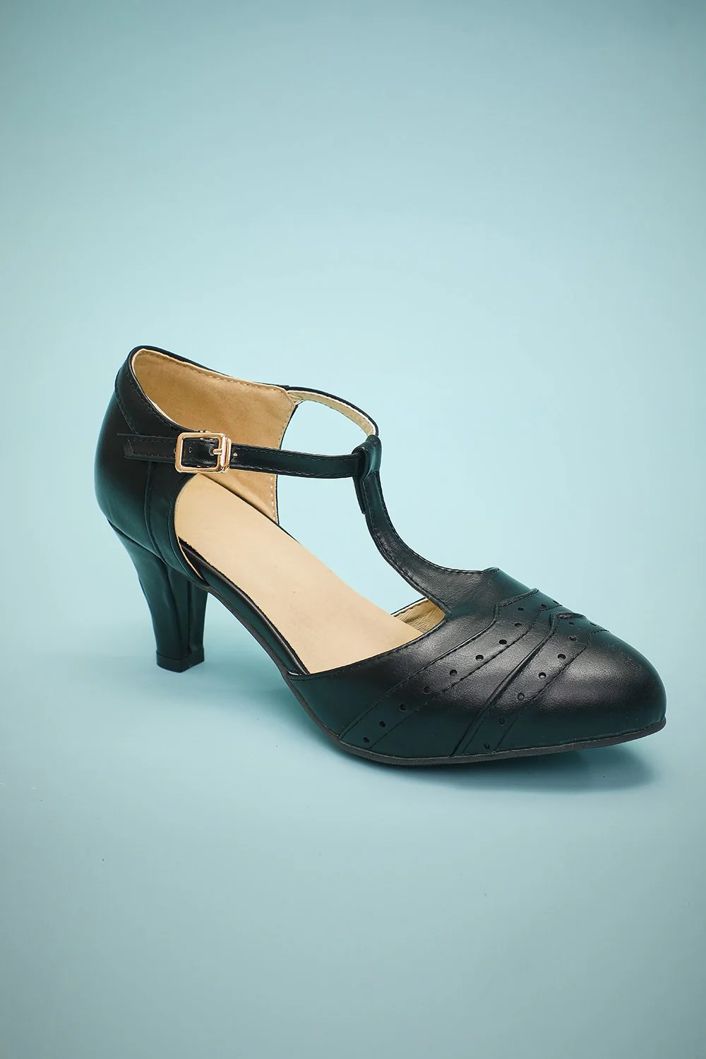 Black Leather Pointy Heels - Image 4